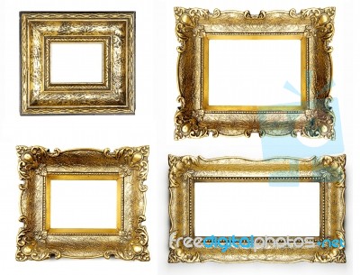 Old Picture Frame Collection Stock Photo