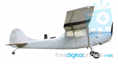 Old Plane On White Background Stock Photo