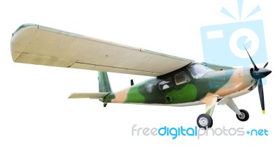 Old Plane On White Background Stock Photo