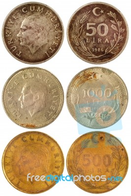 Old Rare Coins Of Turkey Stock Photo