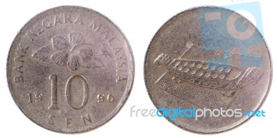 Old Rare Malaysian Coin Stock Photo