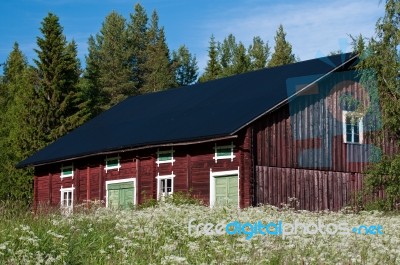 Old Red Barn Stock Photo