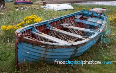 Old Rowing Boat Stock Photo