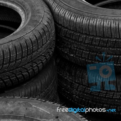 Old Rubber Tires Stock Photo