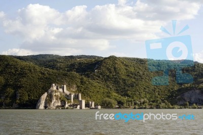 Old Ruined Golubac Fortress Stock Photo