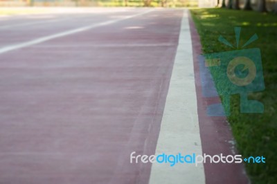 Old Running Track In School Stock Photo