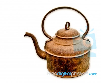 Old Rusted Kettle Stock Photo