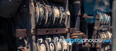 Old Rustic Fuel Pump In The Countryside Stock Photo