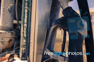 Old Rustic Fuel Pump In The Countryside Stock Photo