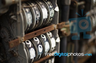 Old Rustic Fuel Pump In The Countryside Stock Photo