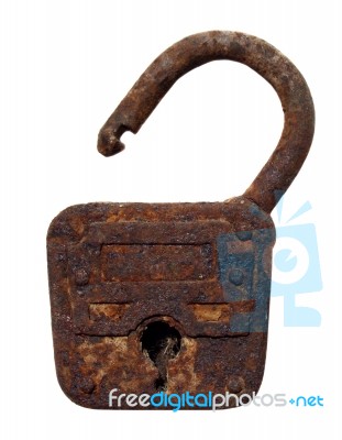 Old Rusty Padlock Stock Photo