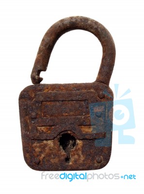 Old Rusty Padlock Stock Photo