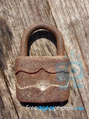 Old Rusty Padlock Stock Photo