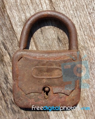 Old Rusty Padlock Stock Photo