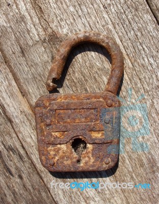 Old Rusty Padlock Stock Photo