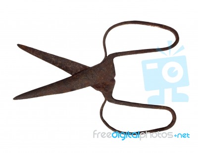 Old Rusty Scissors Stock Photo