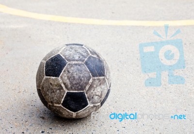 Old Soccer Ball Stock Photo