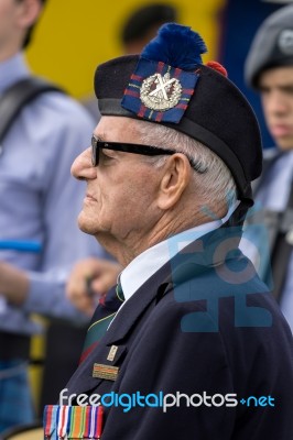 Old Soldier Of The Queen's Own Cameron Highlanders Stock Photo