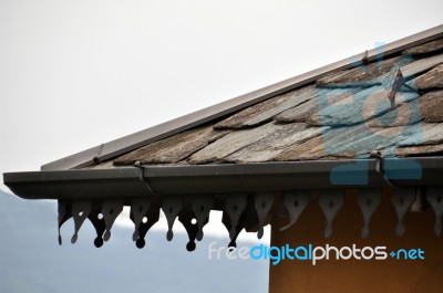 Old Stone Roof Stock Photo