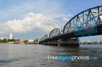 Old Style Bridge Across The River Stock Photo