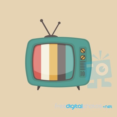 Old Style Television Stock Image