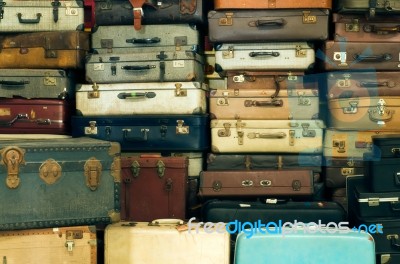 Old Suitcases Stock Photo