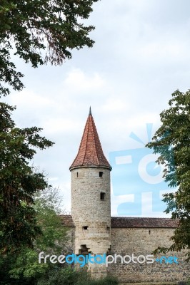 Old Tower In Rothenburg Germany Stock Photo