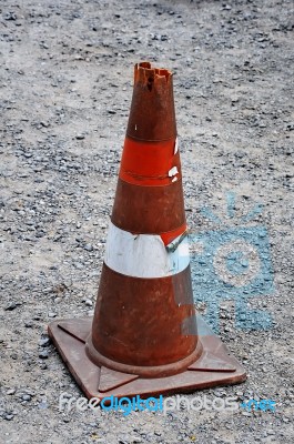 Old Traffic Cone Stock Photo