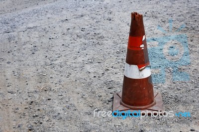 Old Traffic Cone Stock Photo