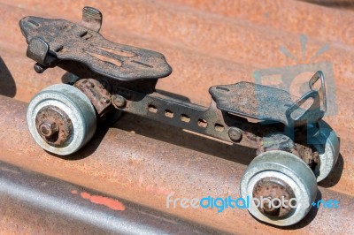 Old Vintage Roller Skate Stock Photo