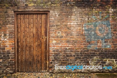 Old Wall And Door Stock Photo