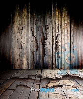 Old Wood Floor For Background. Stock Photo