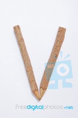 Old Wood Pencil Stock Photo