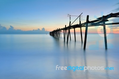 Old Wooden Bridge Stock Photo