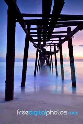 Old Wooden Bridge Stock Photo