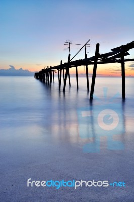 Old Wooden Bridge Stock Photo