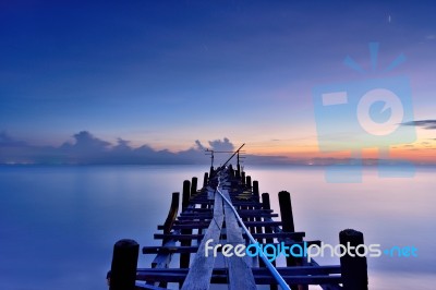 Old Wooden Bridge Stock Photo