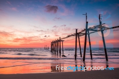 Old Wooden Bridge Stock Photo