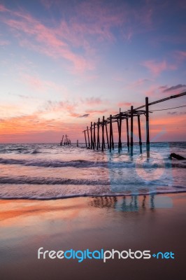 Old Wooden Bridge Stock Photo