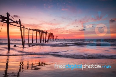 Old Wooden Bridge Stock Photo