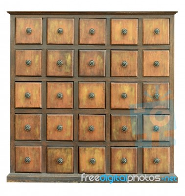 Old Wooden Drawers Stock Photo