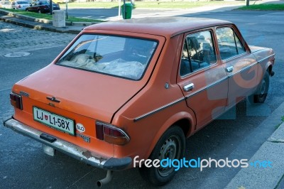 Old Zastava 101 Car In Budapest Stock Photo