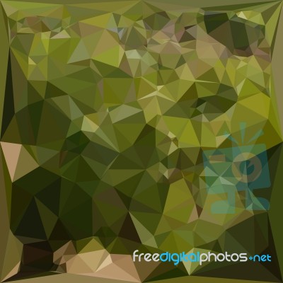 Olive Green Abstract Low Polygon Background Stock Image