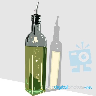 Olive Oil Glass Bottle Stock Image