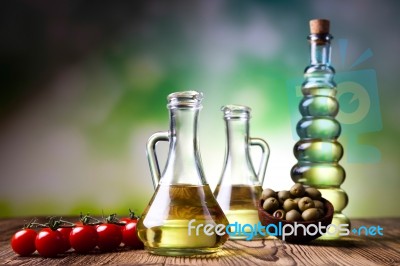 Olive Oil, Mediterranean Rural Theme Stock Photo