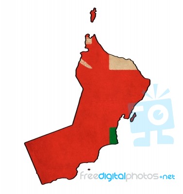 Oman Map On Oman Flag Drawing ,grunge And Retro Flag Series Stock Image