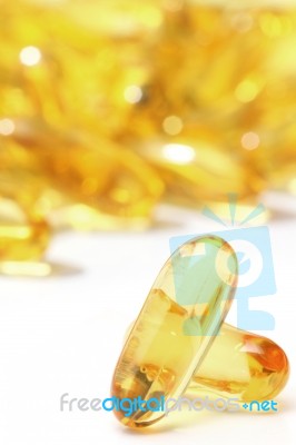 Omega 3 Fish Oil Capsules Stock Photo