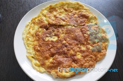 Omelette With Pork , Thai Cuisine Stock Photo