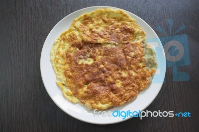 Omelette With Pork , Thai Cuisine Stock Photo