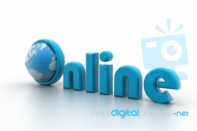 On-line Illustration With Globe Stock Image